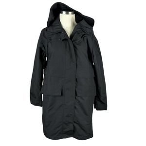 EVERLANE Black Renew Utility Jacket Nylon Anorak XS NWOT Hooded Full Zip Recycle